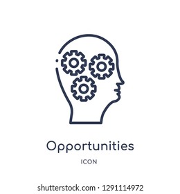 Linear opportunities icon from Brain process outline collection. Thin line opportunities vector isolated on white background. opportunities trendy illustration