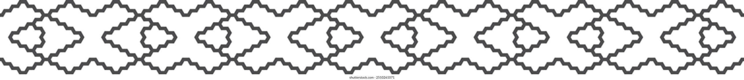 Borda de ornamento linear. Elemento decorativo horizontal simples