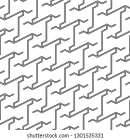 Linear ornament. Curves wallpaper. Modern backdrop. Digital paper, textile print, web design, abstract backdrop. Seamless pattern.Geometric motif. Vector artwork