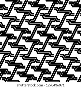 Linear ornament. Digital paper, textile print, web design, abstract backdrop. Curves wallpaper. Geometric motif. Modern backdrop. Seamless pattern. Vector artwork