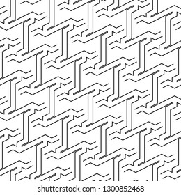 Linear ornament. Digital paper, textile print, web design, abstract backdrop. Seamless pattern. Geometrical wallpaper. Geometric motif. Modern backdrop. Vector