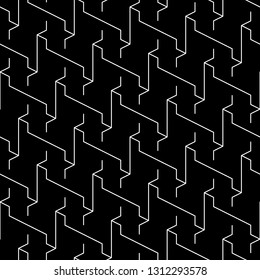 Linear ornament. Digital paper, textile print, web design, abstract backdrop. Geometrical wallpaper. Seamless pattern. Modern backdrop. Geometric motif. Vector