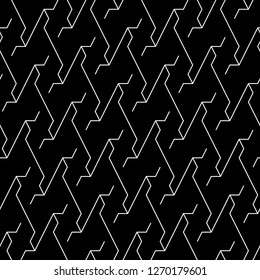 Linear ornament. Geometric motif. Digital paper, textile print, web design, abstract backdrop. Modern backdrop. Geometrical wallpaper. Seamless pattern. Vector