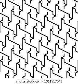 Linear ornament. Geometric motif. Digital paper, textile print, web design, abstract backdrop. Geometrical wallpaper. Seamless pattern. Modern backdrop. Vector.
