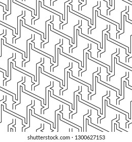 Linear ornament. Geometric motif. Modern backdrop. Seamless pattern. Digital paper, textile print, web design, abstract backdrop. Geometrical wallpaper. Vector
