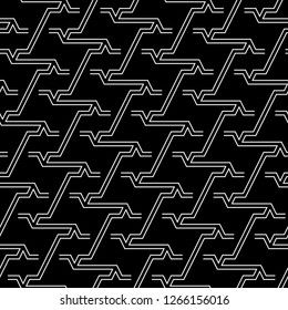 Linear ornament. Geometrical wallpaper. Modern backdrop. Geometric motif. Digital paper, textile print, web design, abstract backdrop. Seamless pattern. Vector.