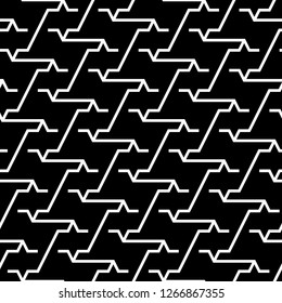Linear ornament. Geometrical wallpaper. Modern backdrop. Geometric motif. Digital paper, textile print, web design, abstract backdrop. Seamless pattern. Vector