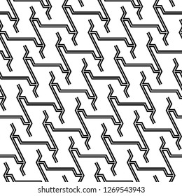 Linear ornament. Modern backdrop. Curves wallpaper. Geometric motif. Digital paper, textile print, web design, abstract backdrop. Seamless pattern. Vector artwork
