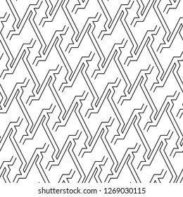 Linear ornament. Modern backdrop. Geometric motif. Digital paper, textile print, web design, abstract backdrop. Geometrical wallpaper. Seamless pattern. Vector
