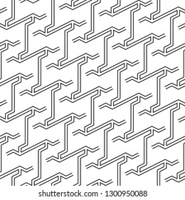 Linear ornament. Modern backdrop. Geometric motif. Digital paper, textile print, web design, abstract backdrop. Seamless pattern. Geometrical wallpaper. Vector