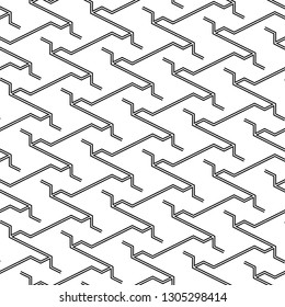 Linear ornament. Modern backdrop. Geometric motif. Digital paper, textile print, web design, abstract backdrop. Seamless pattern. Curves wallpaper. Vector artwork