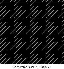Linear ornament. Triangular, quadrangular figures backdrop. Triangles, quadrangles pattern.