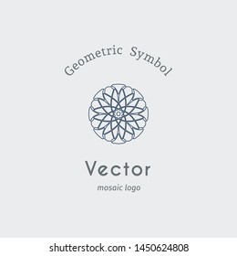 Linear ornamental logo. Vector arabic geometric symbol. Editable stroke for customization and motion design