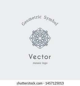 Linear ornamental logo. Vector arabic geometric symbol. Editable stroke for customization and motion design