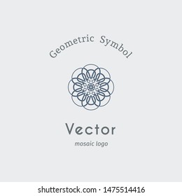 Linear ornamental logo. Vector arabic geometric symbol. Editable stroke for customization and motion design