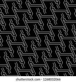 Linear ornament.Modern backdrop. Geometric motif. Digital paper, textile print, web design, abstract backdrop. Geometrical wallpaper. Seamless pattern. Vector.