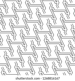 Linear ornament.Modern backdrop. Geometric motif. Digital paper, textile print, web design, abstract backdrop. Geometrical wallpaper. Seamless pattern. Vector