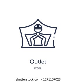 Linear outlet icon from Camping outline collection. Thin line outlet vector isolated on white background. outlet trendy illustration