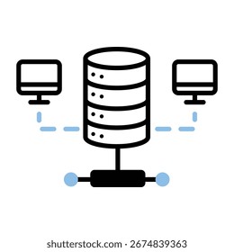  Ícone de estrutura de tópicos linear mostrando o armazenamento de banco de dados compartilhado