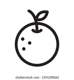 Linear outline of an orange. Orange fruit icon