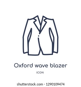 Linear oxford wave blazer icon from Clothes outline collection. Thin line oxford wave blazer vector isolated on white background. oxford wave blazer trendy illustration