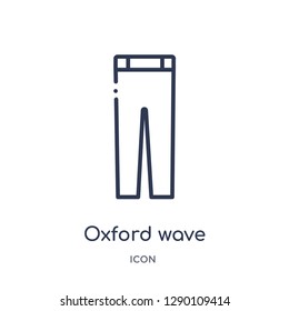 Linear oxford wave suit pants icon from Clothes outline collection. Thin line oxford wave suit pants vector isolated on white background. oxford wave suit pants trendy illustration