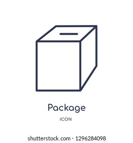 Linear package icon from Delivery and logistic outline collection. Thin line package icon vector isolated on white background. package trendy illustration