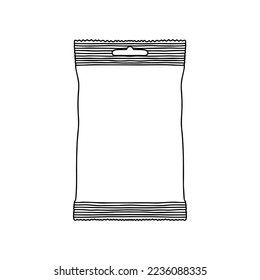 Linear packaging for various products. Packing outline mockup.