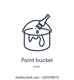 Linear paint bucket icon from Edit outline collection. Thin line paint bucket icon vector isolated on white background. paint bucket trendy illustration