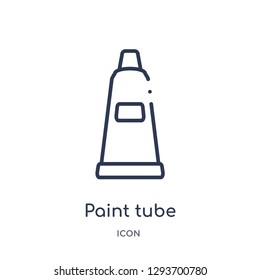 Linear paint tube icon from Education outline collection. Thin line paint tube icon vector isolated on white background. paint tube trendy illustration