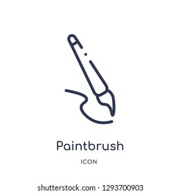 Linear paintbrush icon from Edit outline collection. Thin line paintbrush icon vector isolated on white background. paintbrush trendy illustration