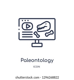 Linear paleontology icon from Elearning and education outline collection. Thin line paleontology icon vector isolated on white background. paleontology trendy illustration
