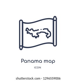 Linear panama map icon from Countrymaps outline collection. Thin line panama map icon vector isolated on white background. panama map trendy illustration