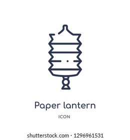 Linear paper lantern icon from Cultures outline collection. Thin line paper lantern icon isolated on white background. paper lantern trendy illustration