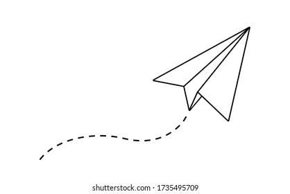 Linear paper plane vector icon