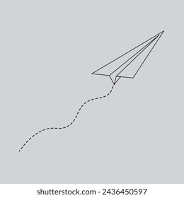 Linear paper plane vector icon, eps10
