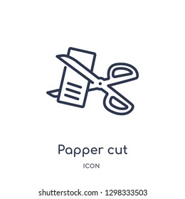 Linear papper cut scirssors icon from General outline collection. Thin line papper cut scirssors icon isolated on white background. papper cut scirssors trendy illustration