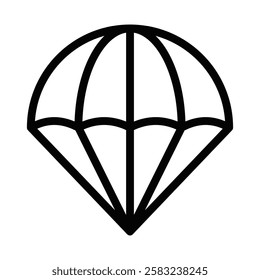 Linear parachute icon in modern style. Editable stroke.
