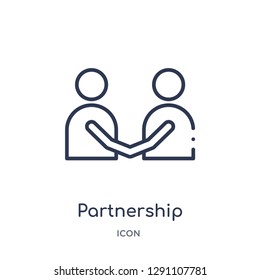 Linear partnership icon from Business and analytics outline collection. Thin line partnership vector isolated on white background. partnership trendy illustration