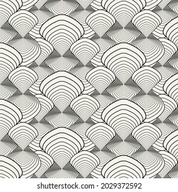 Linear pattern. Abstract line wallpaper. Fancy, mess, chaos graphic ornament. Modern geometric texture decoration background. Fabric print. Lineal pattern. Monochrome backdrop. Vector illustration.