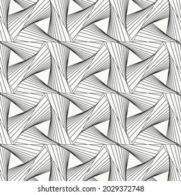 Linear pattern. Abstract line wallpaper. Fancy, mess, chaos graphic ornament. Modern geometric texture decoration background. Fabric print. Lineal pattern. Monochrome backdrop. Vector illustration.