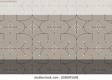 Linear pattern. Abstract line wallpaper. Fancy, mess, chaos graphic ornament. Modern geometric texture decoration background. Fabric print. Lineal pattern. Monochrome backdrop. Vector illustration.