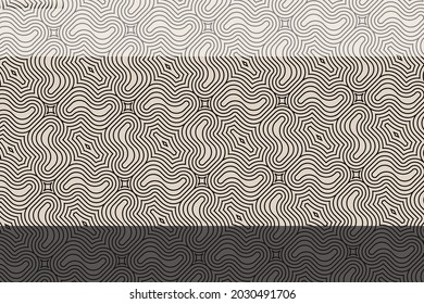 Linear pattern. Abstract line wallpaper. Fancy, mess, chaos graphic ornament. Modern geometric texture decoration background. Fabric print. Lineal pattern. Monochrome backdrop. Vector illustration.