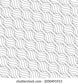 Linear pattern. Abstract line wallpaper. Fancy, mess, chaos graphic ornament. Modern geometric texture decoration background. Fabric print. Lineal pattern. Monochrome backdrop. Vector illustration.