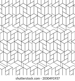 Linear pattern. Abstract line wallpaper. Fancy, mess, chaos graphic ornament. Modern geometric texture decoration background. Fabric print. Lineal pattern. Monochrome backdrop. Vector illustration.