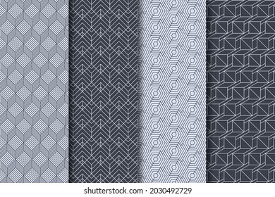 Linear pattern. Abstract line wallpaper. Fancy, mess, chaos graphic ornament. Modern geometric texture decoration background. Fabric print. Lineal pattern. Monochrome backdrop. Vector illustration.