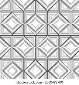 Linear pattern. Abstract line wallpaper. Fancy, mess, chaos graphic ornament. Modern geometric texture decoration background. Fabric print. Lineal pattern. Monochrome backdrop. Vector illustration.