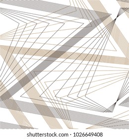 Linear pattern abstraction, straight, broken line, rhombus, mesh, delicate, seamless vector background.