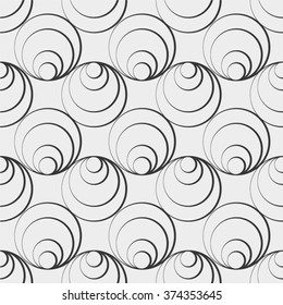 The linear pattern of circles, mesh, seamless vector background.