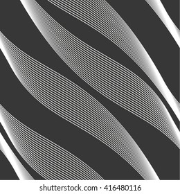 Linear pattern, curve, seamless vector background.